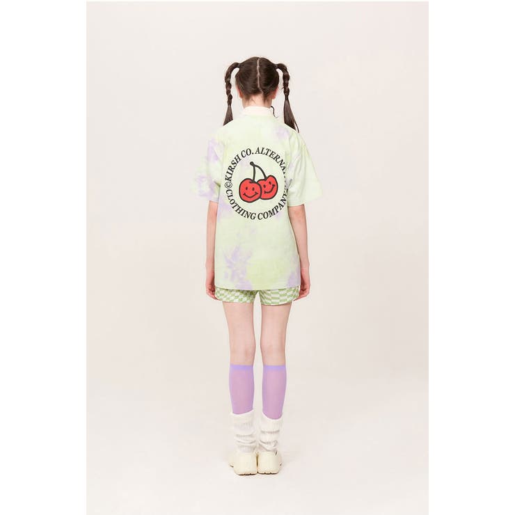 CIRCLELOGOT-SHIRTHS/ドゥードルチェリータイダイサークルロゴTシャツ/GRN(グリーン)/GRL