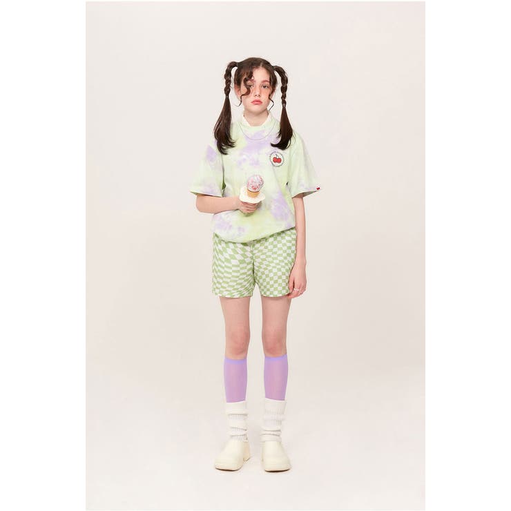 CIRCLELOGOT-SHIRTHS/ドゥードルチェリータイダイサークルロゴTシャツ/GRN(グリーン)/GRL