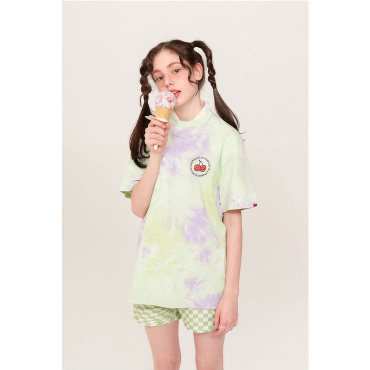 CIRCLELOGOT-SHIRTHS/ドゥードルチェリータイダイサークルロゴTシャツ/GRN(グリーン)/GRL