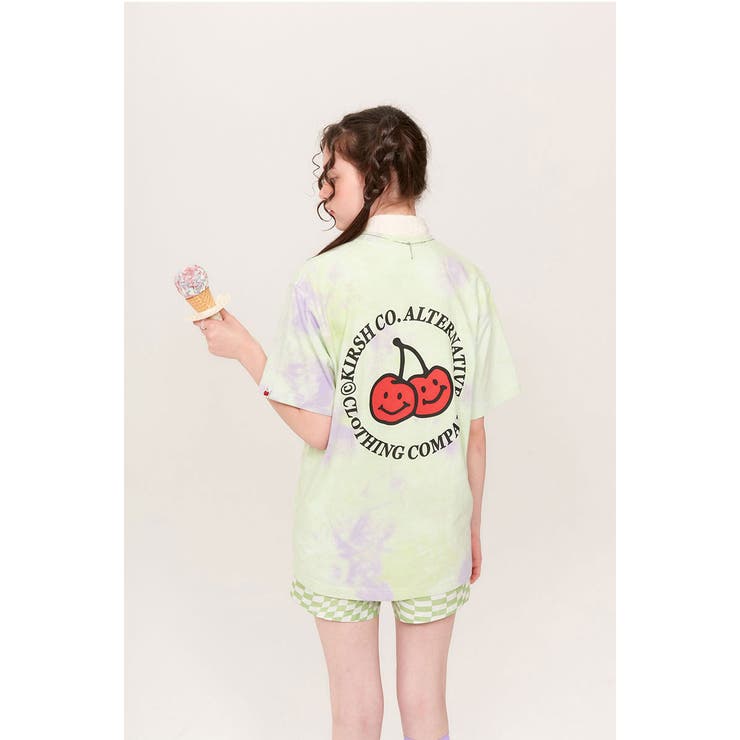 CIRCLELOGOT-SHIRTHS/ドゥードルチェリータイダイサークルロゴTシャツ/GRN(グリーン)/GRL