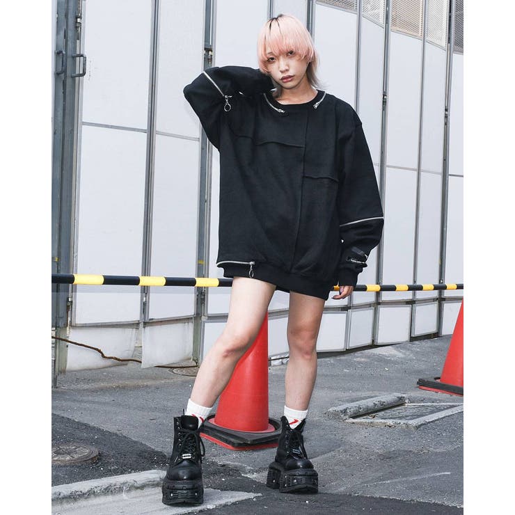 A GEM 9ジップデザインスウェットトレーナー[品番：PBIW0000833