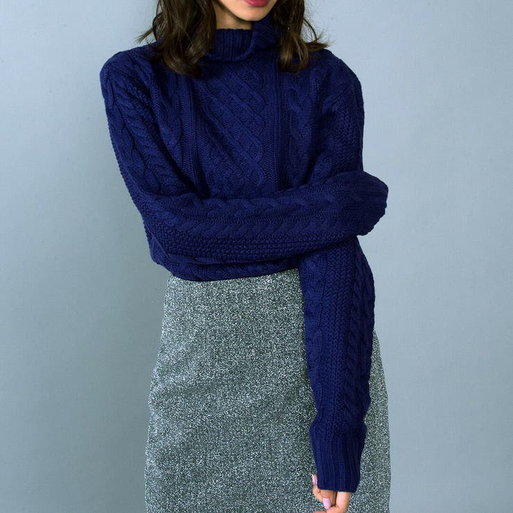 ケーブル編みタートルネック長袖ニット 韓国 韓国ブランド | DAESE TOKYO | 詳細画像1 
