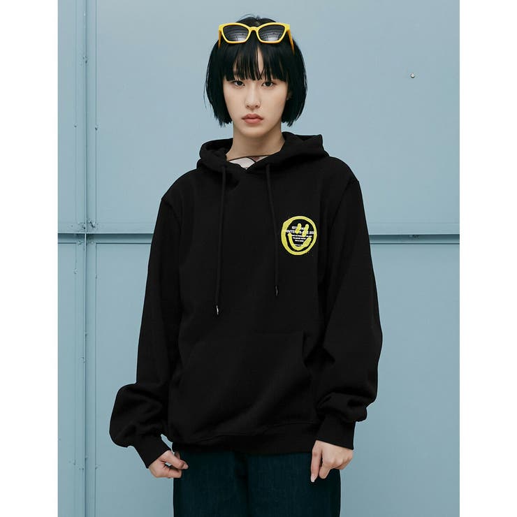 ISTKUNSTパーカー A'GEM/9 × .kom『ISTKUNST/イストクンスト』LOGO & SMILEY HOOD