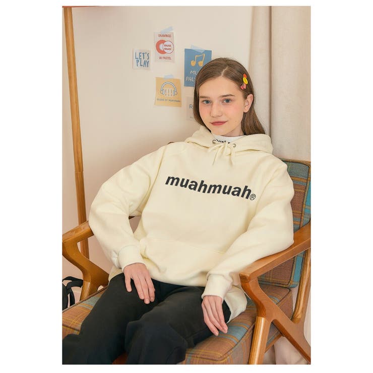 muahmuah ムーアムーア ロア―プリントロゴパーカー[品番：PBIW0000391