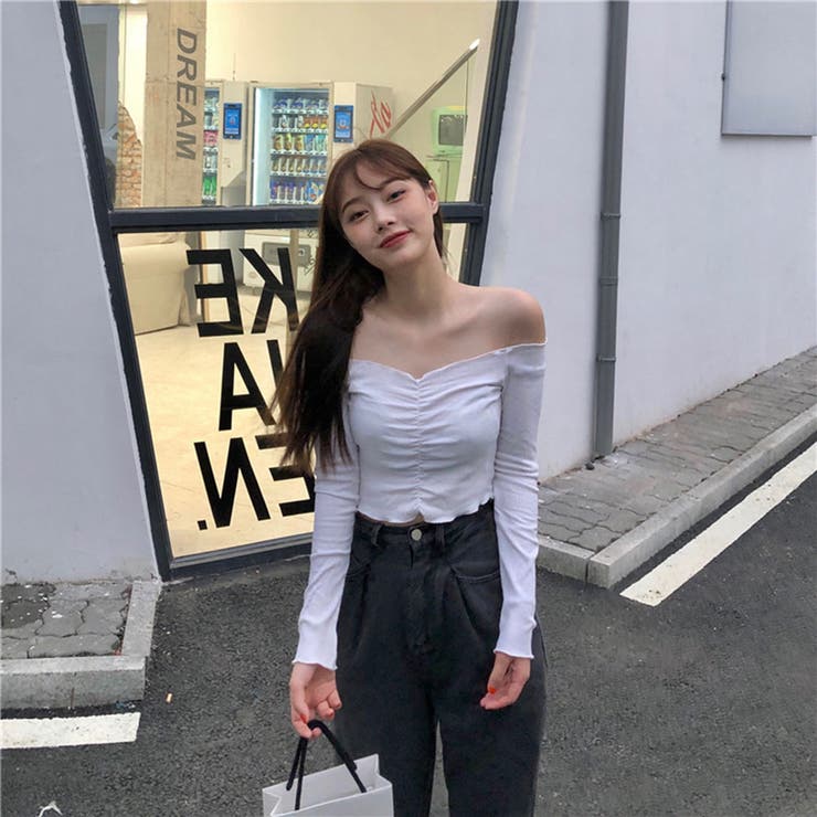 オフショルダートップス 全3色 韓国系[品番：PBIW0001526]｜DAESE
