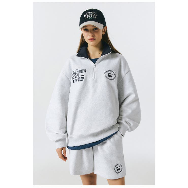 Hunza G NANCYDRESSBLACK 関税送料込 sc.0008SS25 / oversized crew neck sweat shirt.(plainsong