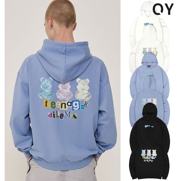 OY (オーワイ)パーカー　ブルー OY｜オーワイ（メンズ）のパーカー（ブルー・ネイビー/青色系