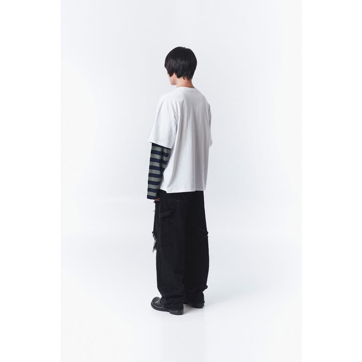 tシャツ 「UNISEX」レイヤードボーダーロゴロンTEE レディース メンズ CIAOPANIC TYPY tシャツ 「UNISEX」レイヤードボーダーロゴロン