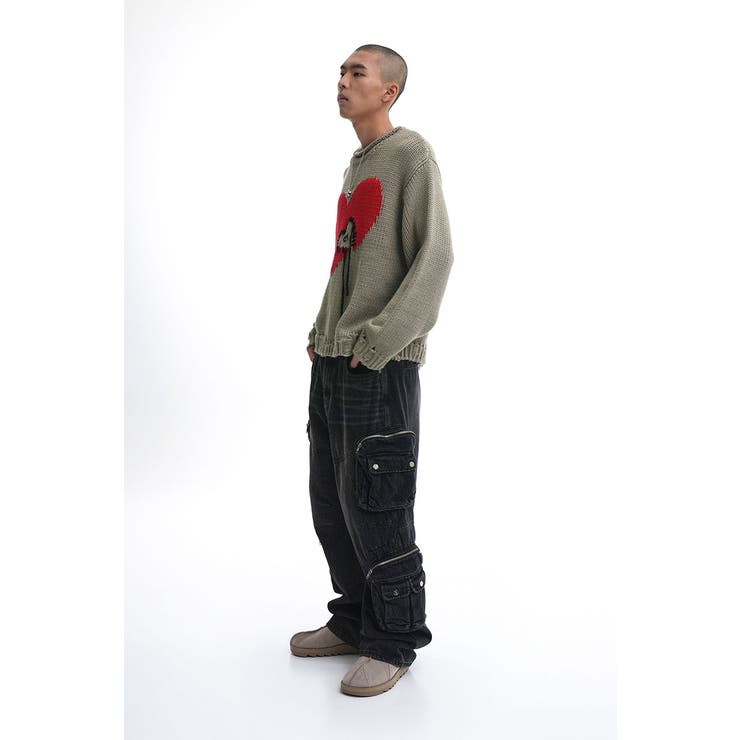 OY ハートステッチニット HEART[品番：PBIW0002561]｜DAESE  TOKYO（デセトウキョウ）のメンズファッション通販｜SHOPLIST（ショップリスト）