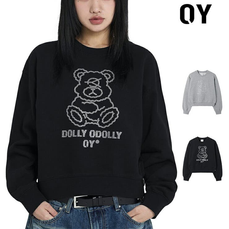 QY クマプリント オーバーサイズニット QY クマプリント オーバーサイズニット