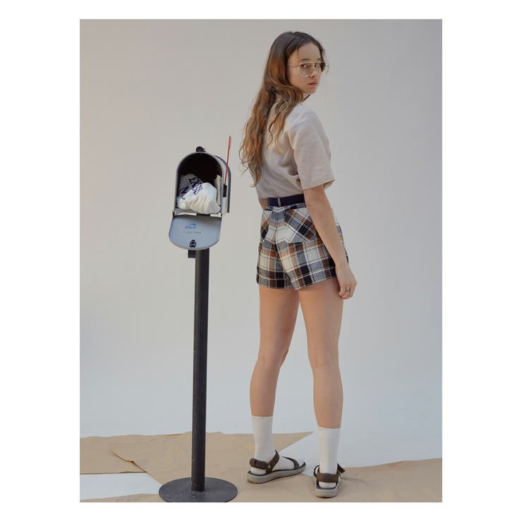SCULPTOR スカルプター ハイウエストチェックショーツ