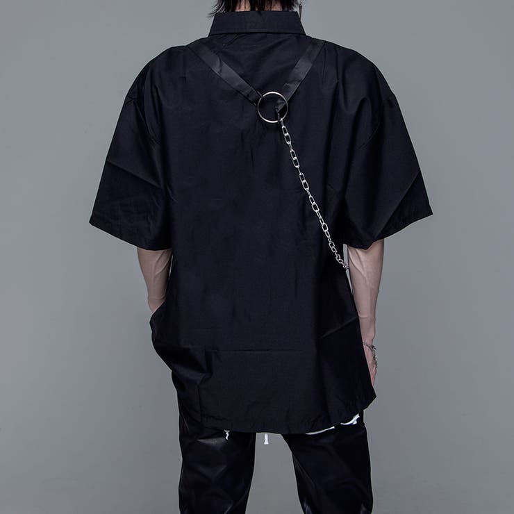 izBLACKストラップチェーン付きデザインシャツ 全2色 シャツ | ililil | 詳細画像4 