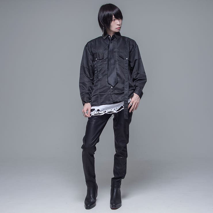 CV select【シーブイセレクト】ネクタイ付き垂らしベルトデザイン長袖シャツ… | ililil | 詳細画像2 