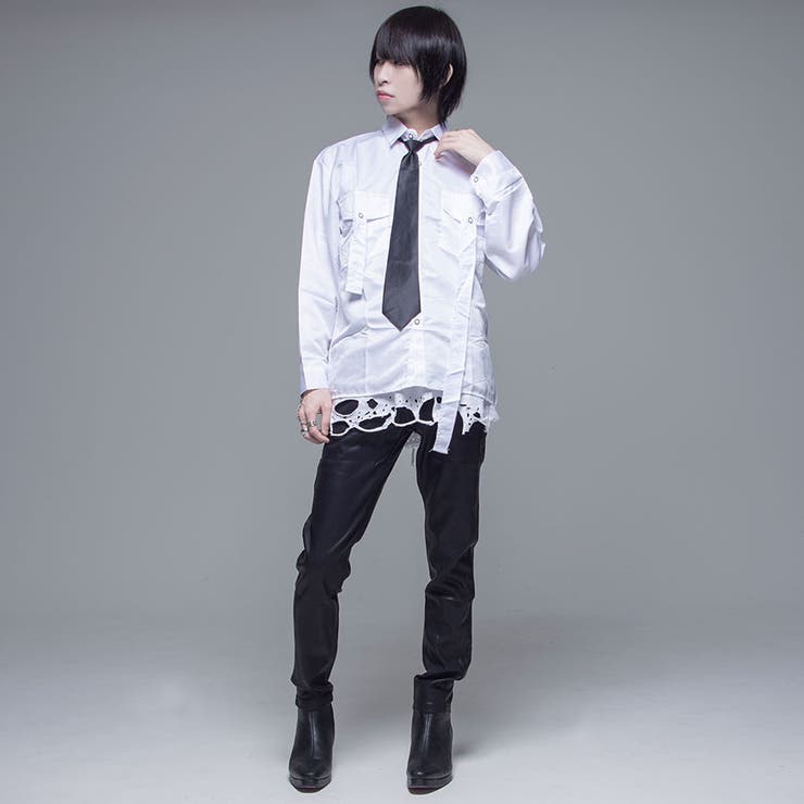 CV select【シーブイセレクト】ネクタイ付き垂らしベルトデザイン長袖シャツ… | ililil | 詳細画像7 