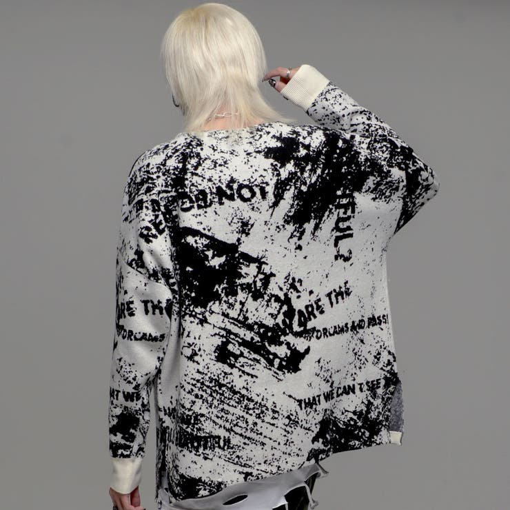 CIVARIZE【シヴァーライズ】総柄デザインクルーニット 全2色 ニット
