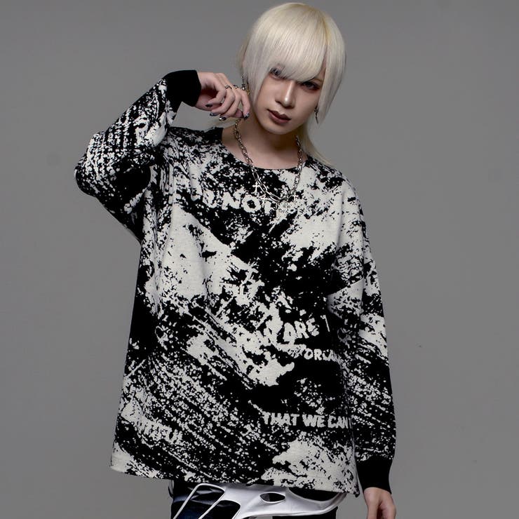CIVARIZE【シヴァーライズ】総柄デザインクルーニット 全2色 ニット