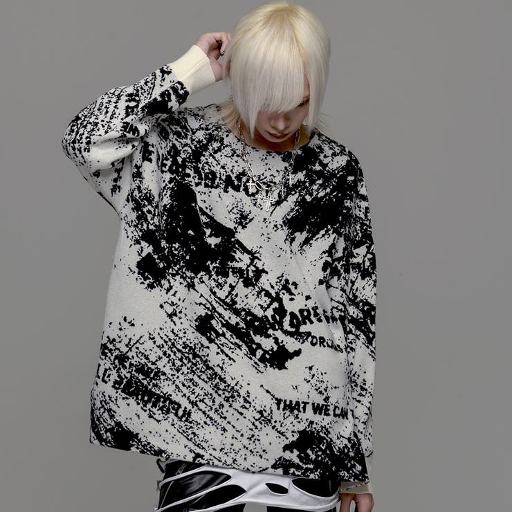 CIVARIZE総柄デザインクルーニット 全2色 ニット[品番