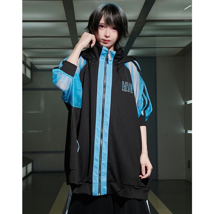 ililil袖シースルージャージパーカー 全2色 ジャージ[品番
