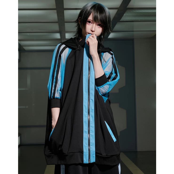 イルイルイル ililil 水色ジャージ パーカー ililil袖シースルージャージパーカー 全2色 ジャージ[品番