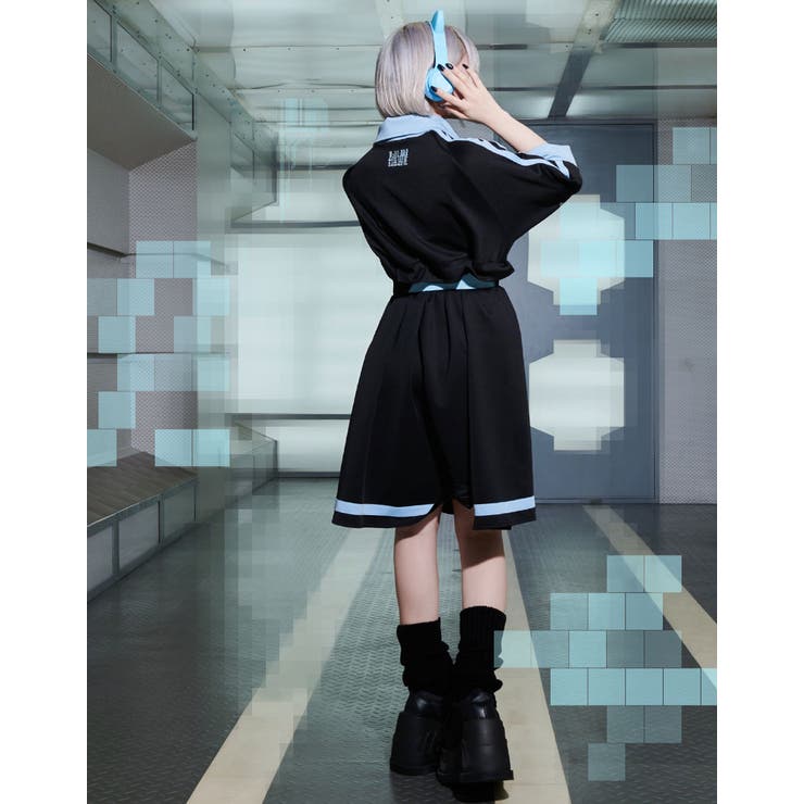 美品 Ililil ジャージ ワンピース ベルト付 ミニ 天使界隈 サブカル il23-h07-01.jpg