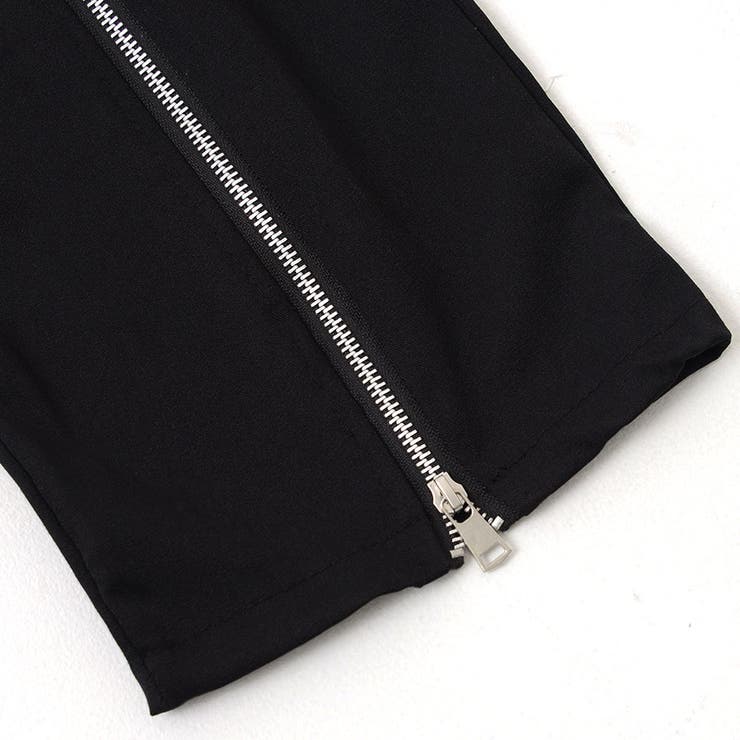 izBLACKセンターZIPデザインワイドパンツ 全1色 ワイドパンツ
