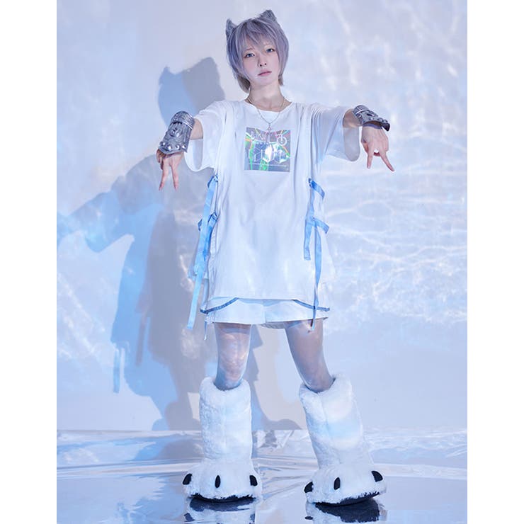 ililil【イルイルイル】ぴかぴかホログラムTシャツ 全2色 半袖Tシャツ