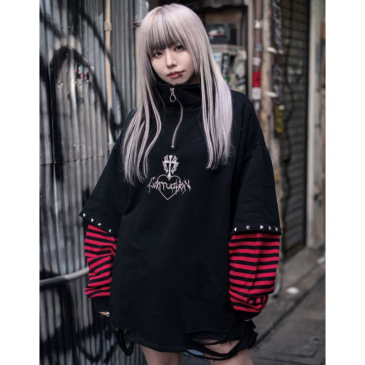 JOEY 新品 EVIL トレーナー (L)140cm ililil【イルイルイル】Evil Heartフェイクレイヤードスウェット 全