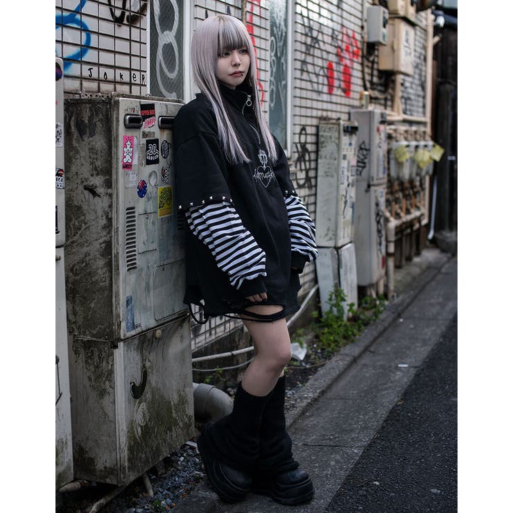 ililil【イルイルイル】Evil Heartフェイクレイヤードスウェット 全