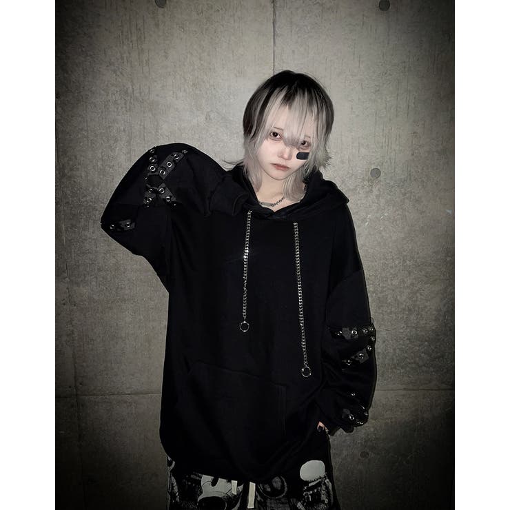 ililil【イルイルイル】封印されし両腕を解放せよ…!! プルパーカー黒 ililil【イルイルイル】封印されし両腕を解放せよ…!! 全2色 プル
