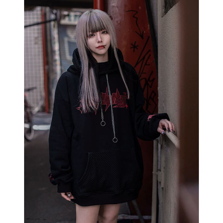 Lallia Mu 異素材パーカー ililil悪魔の羽が生えちゃったよパーカー 全1色 パーカー[品番