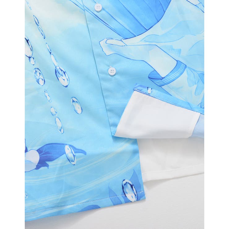 新品未開封　『ililil/イルイルイル』雨と紫陽花と少女 開襟シャツ ililil【イルイルイル】雨と紫陽花と少女 開襟シャツ/全1色