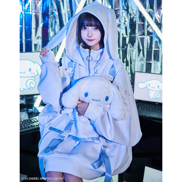 ilililiililil×シナモロールコラボレーション推し活パーカー 全1色 