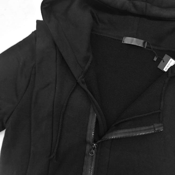 izBLACK 【イズブラック】サイドレースアップライダースジップパーカ izBLACKサイドレースアップライダースジップパーカー 全1色