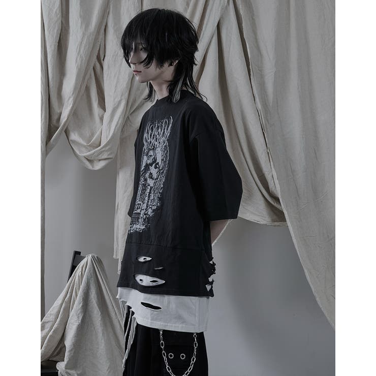 ililil / 透けてるお肌のめっしゅTシャツ  ブラック O-25-06-30-118-PU-TO-IG-ZY ililil / 透けてるお肌のめっしゅTシャツ ブラック O-25-06-30