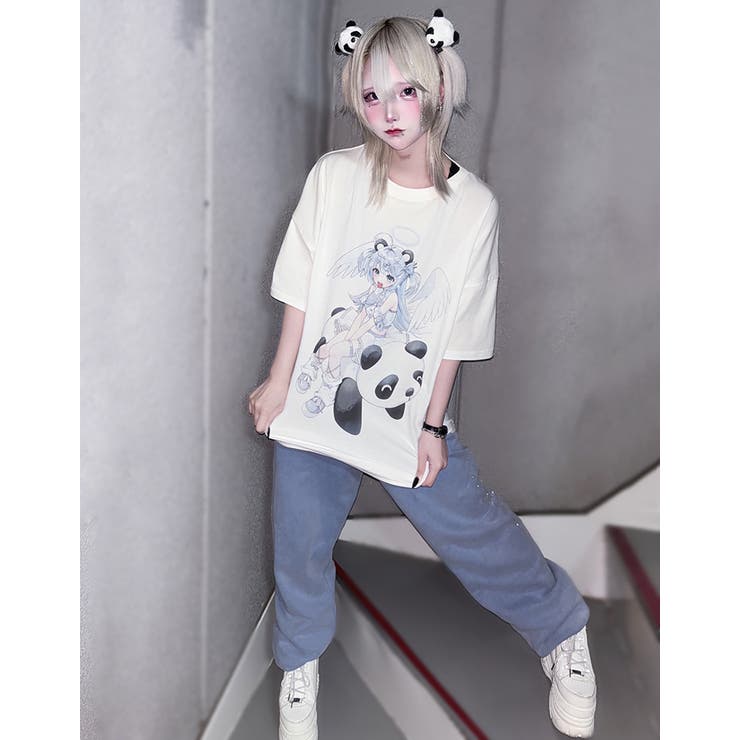 ililil【イルイルイル】熊猫てんしちゃんTシャツ 全1色 Tシャツ[品番