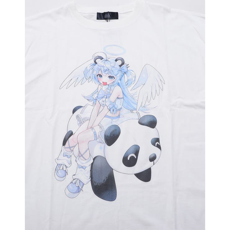ililil イルイルイル 熊猫てんしちゃんTシャツ 全1色 ホワイト