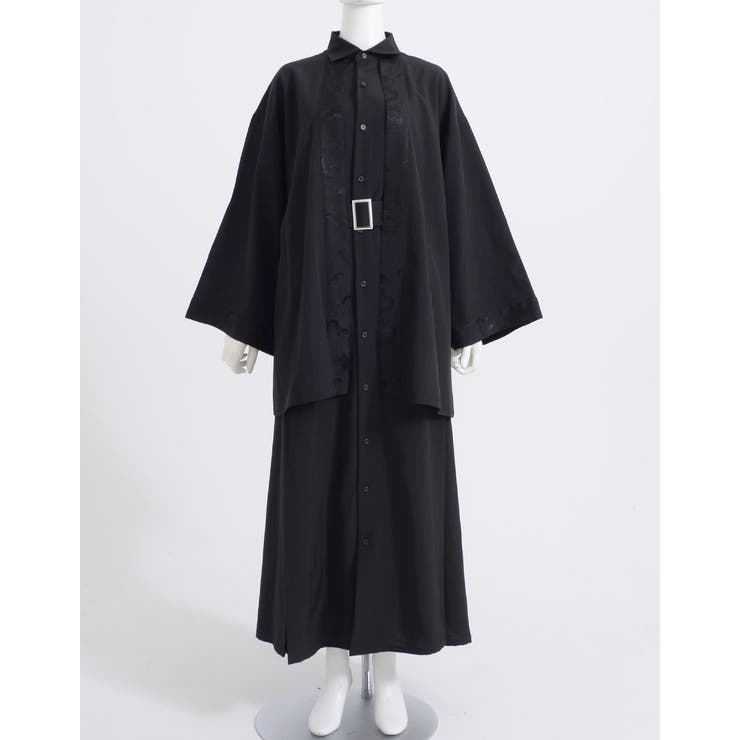 100 ％品質保証 ililil羽織付きロングシャツ 長袖シャツ[品番 全1色 トップス