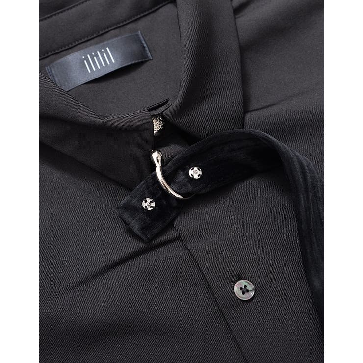 ililil【イルイルイル】ベロアネクタイ付きシャツ 全2色 シャツ | ililil | 詳細画像17 