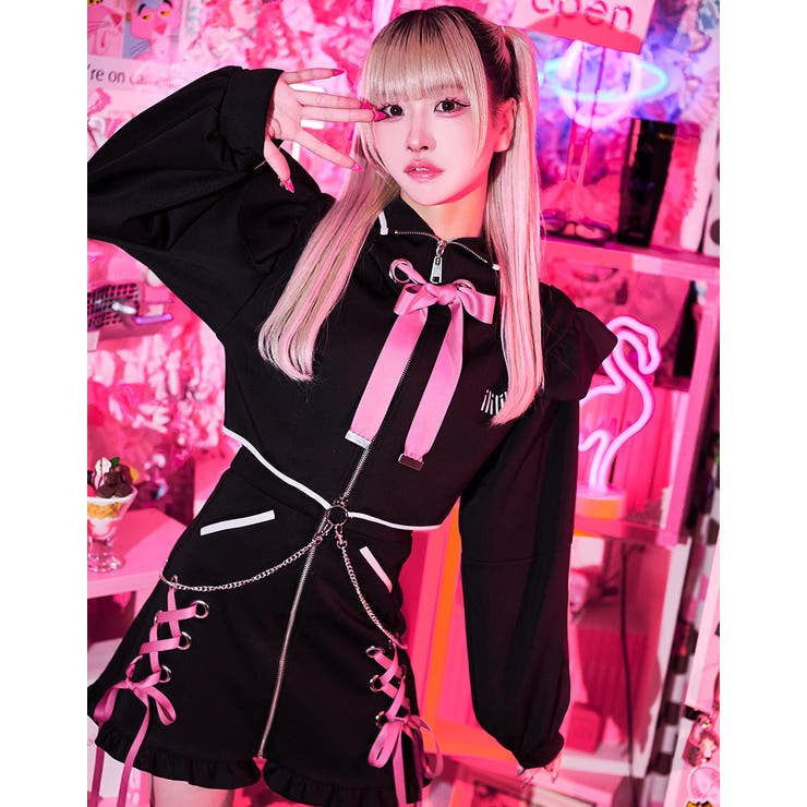 ililil×はむねずこコラボ NEZU狂パーカー ililil【イルイルイル】はむねずこ コラボ NEZU狂パーカー