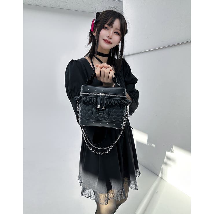 商品画像：ililil地雷ちゃんのかわちぃフリルバニティ 全1色 バニティ 5