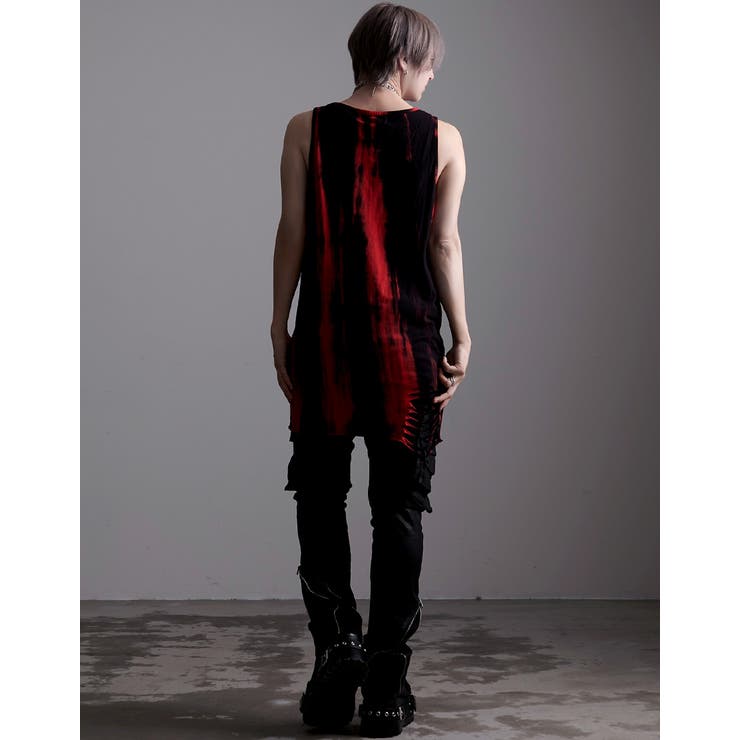 ililil【シーブイセレクト】クラッシュ加工デザインロングタンクトップ