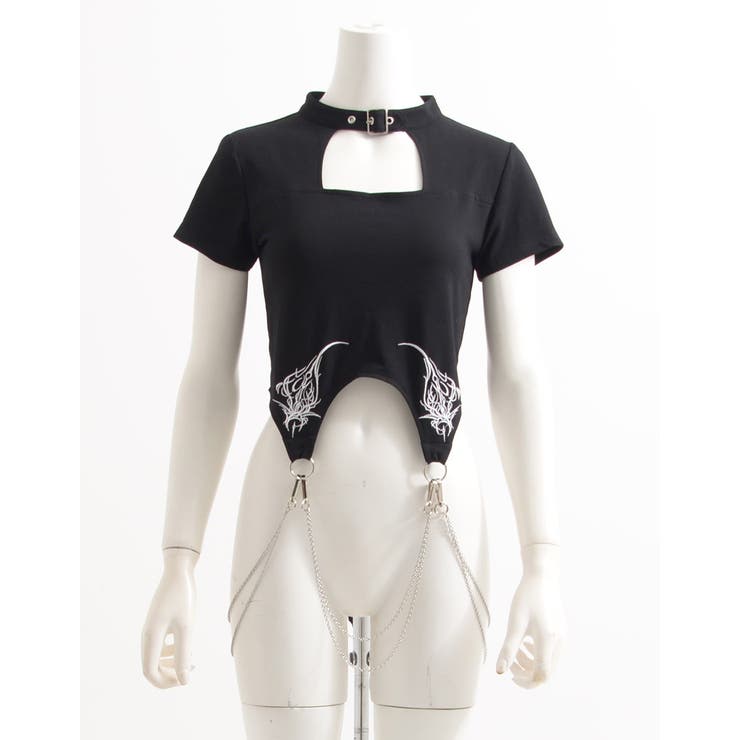 ililil首輪と鎖のチェーン付きトップス 全1色 カットソー | ililil | 詳細画像5 