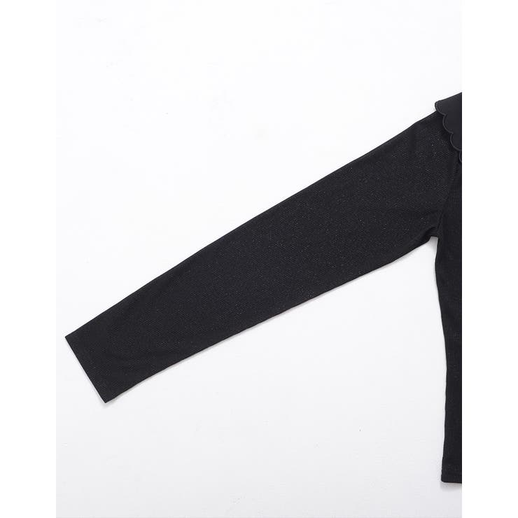 ililil地雷ちゃんのクロス刺繍キラキラリブカットソー 全1色 スカラップ襟 | ililil | 詳細画像20 