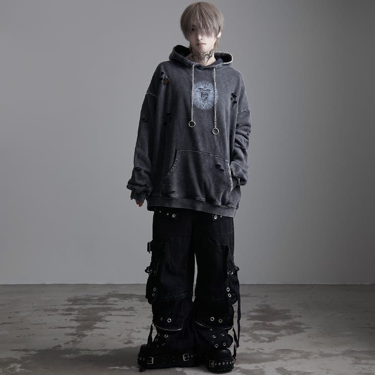 ililil イルイルイル 手が羽になっちゃうかも パーカー ブラックメッシュ ililil イルイルイル 手が羽になっちゃうかも パーカー ブラック