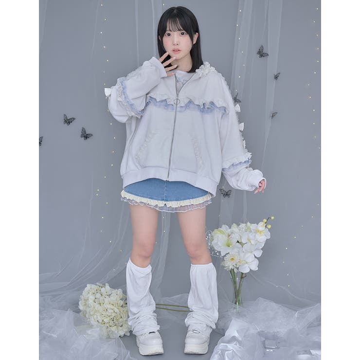 ililil生クリームフリルのバブみ全開2wayパーカー 全1色 ジャージ | ililil | 詳細画像11 