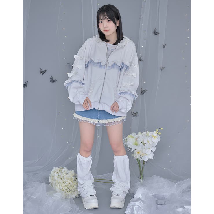 ililil生クリームフリルのバブみ全開2wayパーカー 全1色 ジャージ | ililil | 詳細画像12 