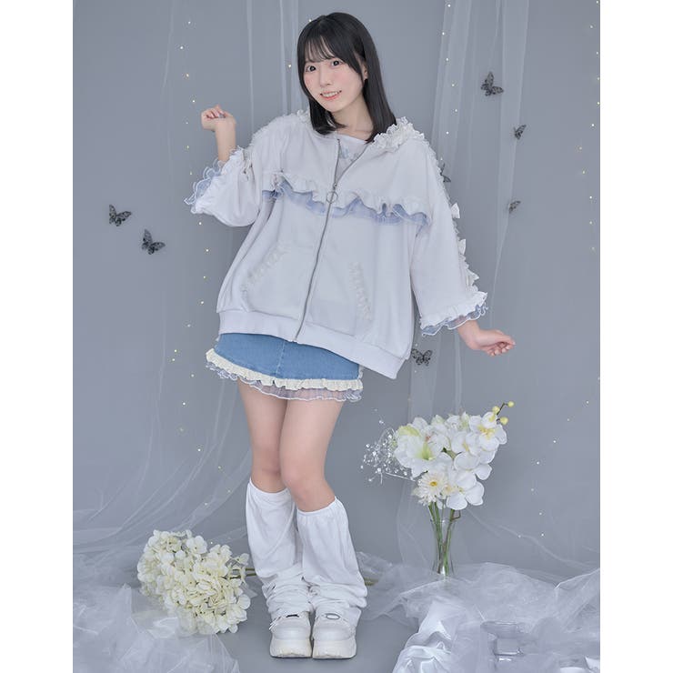 ililil生クリームフリルのバブみ全開2wayパーカー 全1色 ジャージ | ililil | 詳細画像15 