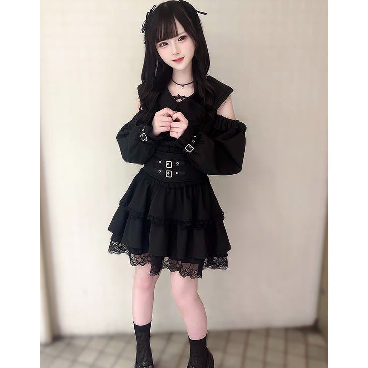 イルイルイル クラロリ地雷ちゃんの微睡ドールワンピ ブラック