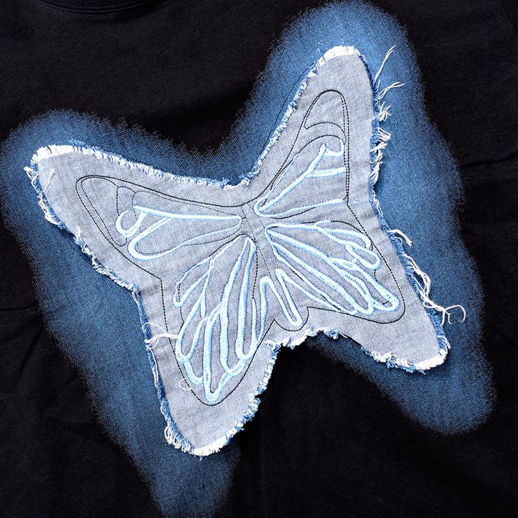 izBLACK【イズブラック】フリンジデニムパッチバタフライTシャツ 全2色 T… | ililil | 詳細画像15 