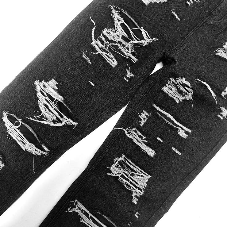 NOVESSEL【ノベセル】ダメージデニムワイドパンツ 全1色 クラッシュデニム | ililil | 詳細画像10 